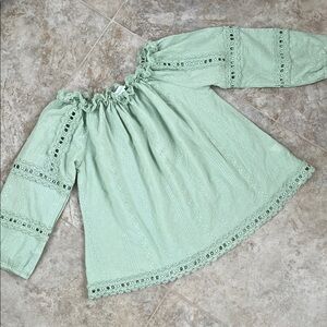 Sundance Light Green Lace Blouse